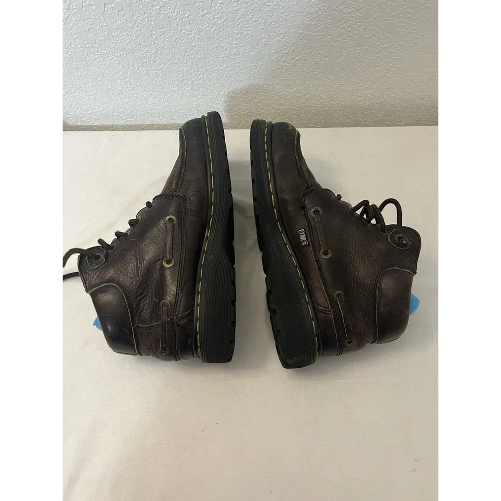 Vintage Doc Martens 9525 Brown‎ Work Boots England Ankle Leather Lace Up Mens 8